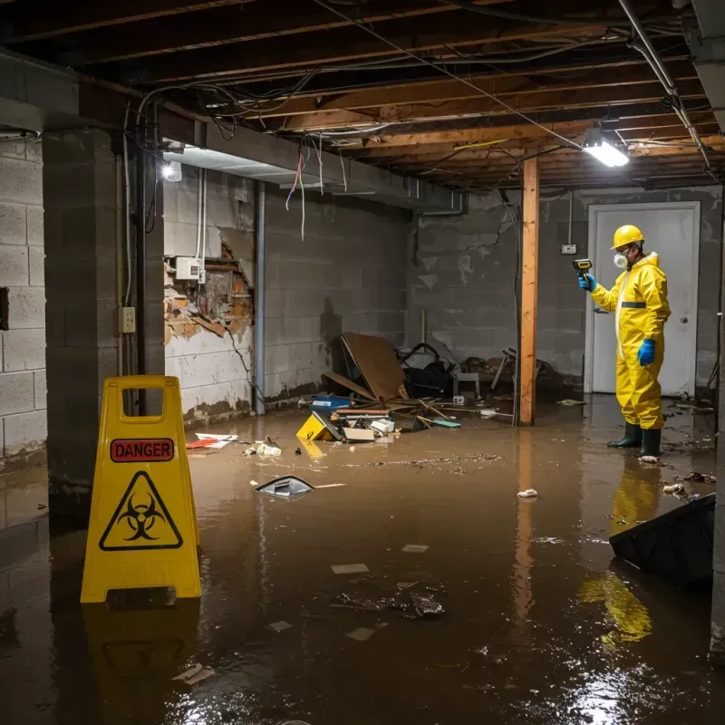 Flooded Basement Electrical Hazard in Lehigh Acres, FL Property