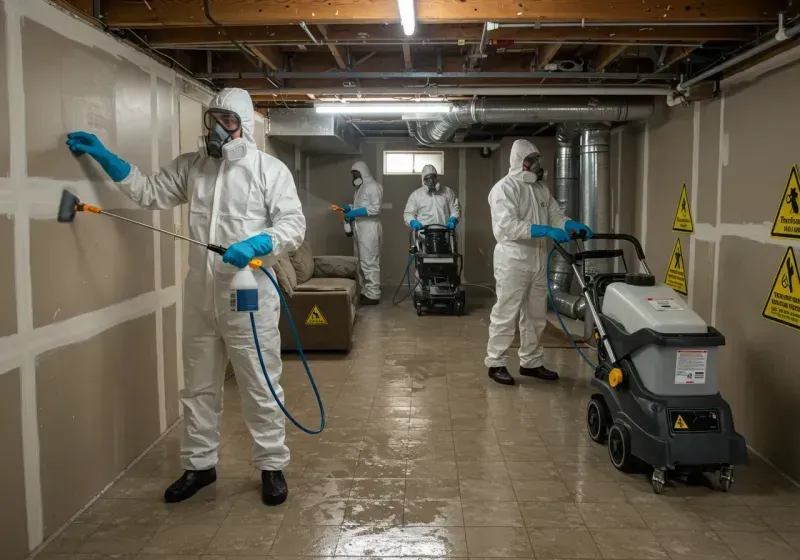 Basement Moisture Removal and Structural Drying process in Lehigh Acres, FL